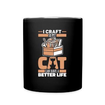 Craftsman Cat - Full Colour Mug - black - Front