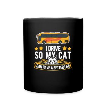 Bus Bus driver dog - Full Colour Mug - black - Front