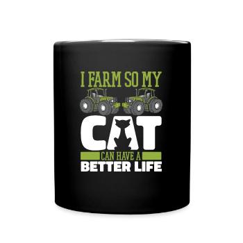Agriculteur Agriculteur Chat - Mug uni - noir - Devant
