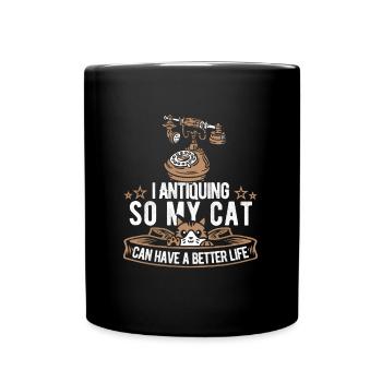 Antiques Antique Dealer Cat - Full Colour Mug - black - Front