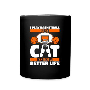 Basket-ball Chat de basket-ball - Mug uni - noir - Devant