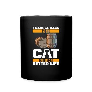 Barrel Racing Western Riding Barrel Racing Cat - Mug uni - noir - Devant
