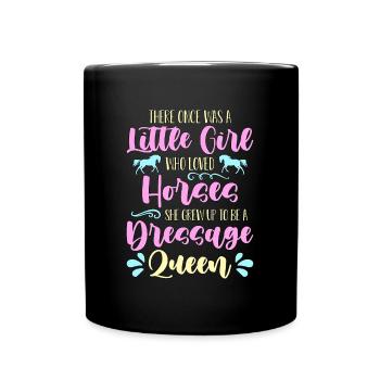 Dressage Il était une fois une petite fille à cheval - Mug uni - noir - Devant