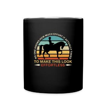 Dressage No One Knows Retro Horses Dressage Rider - Tasse einfarbig - Schwarz - Vorne