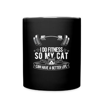 Chat de fitness - Mug uni - noir - Devant