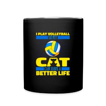 Volleyball Volleyball Player Cat - Mug uni - noir - Devant