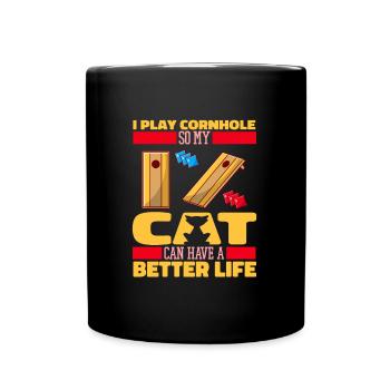 Cornhole Blind Hole Game Cat - Mug uni - noir - Devant