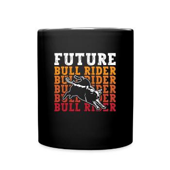 Bull Riding Future Rider Retro Cowboy Bull Rider - Tasse einfarbig - Schwarz - Vorne