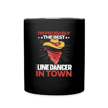 Chapeau de cowboy de danse en ligne - Mug uni - noir - Devant