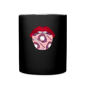 Langue de baseball - Mug uni - noir - Devant