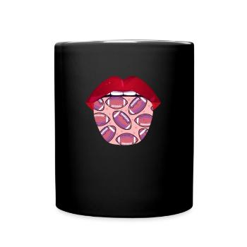 American Football Tongue - Full Colour Mug - black - Front