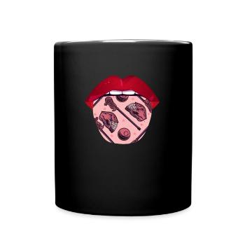 Lacrosse Zunge - Tasse einfarbig - Schwarz - Vorne