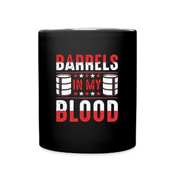 Barrel Racing Barrels In My Blood Western Riding - Tasse einfarbig - Schwarz - Vorne