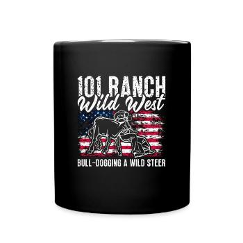 Steer Wrestling 101 Ranch Wild West Barrel Racing - Mug uni - noir - Devant