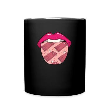 Cornhole Sackloch Spiel Lippen - Tasse einfarbig - Schwarz - Vorne