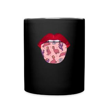Lèvres en alpaga - Mug uni - noir - Devant
