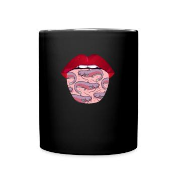 Wels Lippen - Tasse einfarbig - Schwarz - Vorne