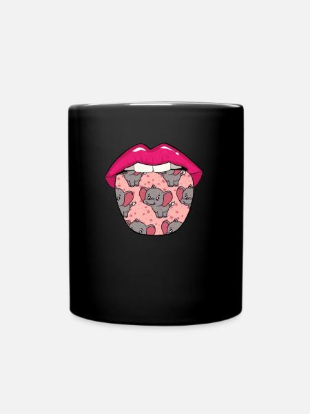 Elefant Zunge - Tasse einfarbig - Schwarz
