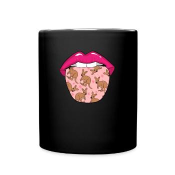 Kangaroo tongue - Full Colour Mug - black - Front