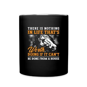 Cheval de coupe Il n’y a rien dans Cowboy Horseman - Mug uni - noir - Devant