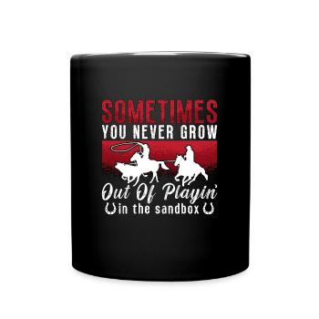 Cheval de coupe Parfois, vous ne grandissez jamais rodéo - Mug uni - noir - Devant