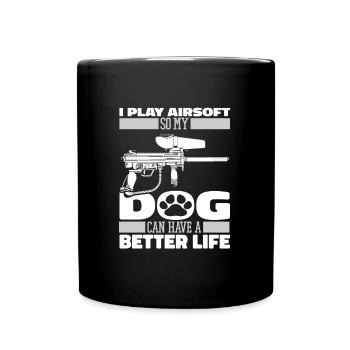 Airsoft Chien - Mug uni - noir - Devant