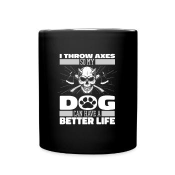 Axe Throwing Axe Thrower Dog - Full Colour Mug - black - Front