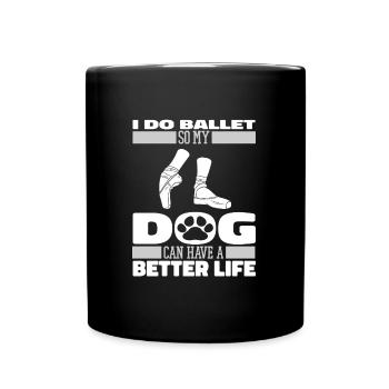Ballet Balerina Hund - Tasse einfarbig - Schwarz - Vorne