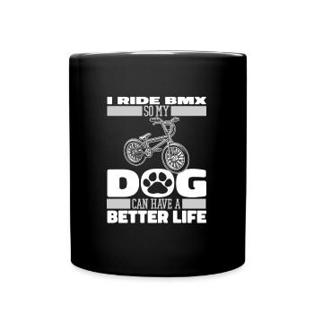 Bmx Bmx Biker Hund - Tasse einfarbig - Schwarz - Vorne