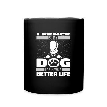 Fencing Fencing Dog - Full Colour Mug - black - Front