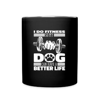 Chien de fitness - Mug uni - noir - Devant