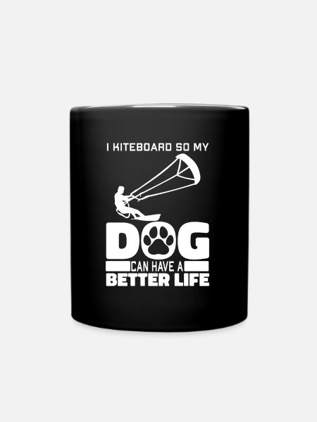 Kitesurfer Kitesurf Kite Kitesurf Chien - Mug uni - noir