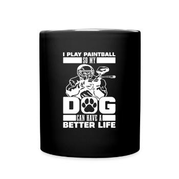 Paintball Hund - Tasse einfarbig - Schwarz - Vorne