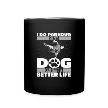 Chien de Parkour - Mug uni - noir - Devant