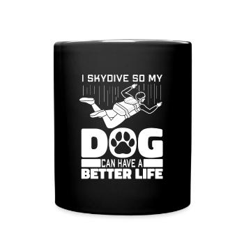 Chien parachutiste parachutiste - Mug uni - noir - Devant