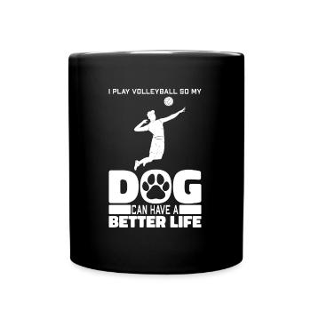 Volleyball Volleyball Volleyball Joueur Chien - Mug uni - noir - Devant