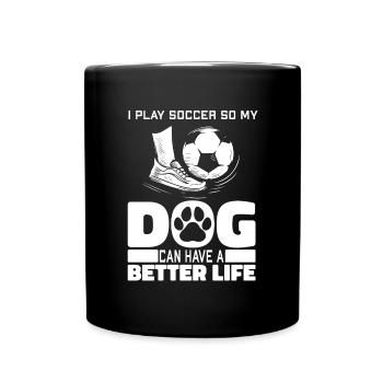 Football Footballeur Chien - Mug uni - noir - Devant