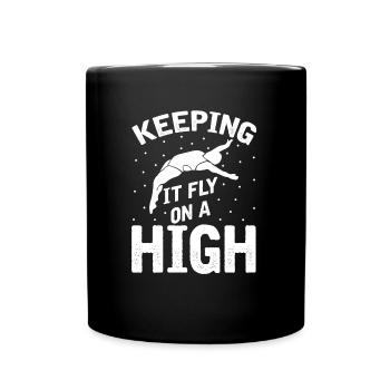 Turmspringen Turmspringer Humor - Tasse einfarbig - Schwarz - Vorne