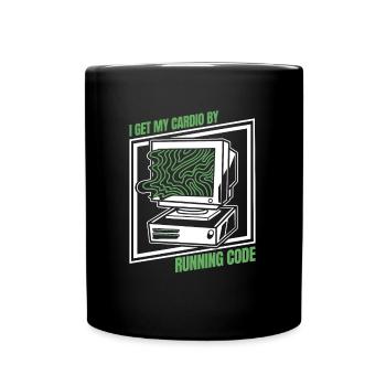 Entwickler Coder Programmierer Herz - Tasse einfarbig - Schwarz - Vorne