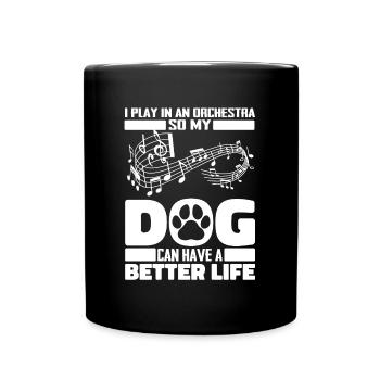 Orchestra Dog - Full Colour Mug - black - Front