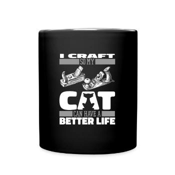 Craftsman Cat - Full Colour Mug - black - Front