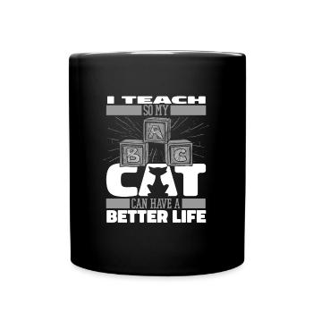 Enseignante maternelle Assistante maternelle Chat - Mug uni - noir - Devant