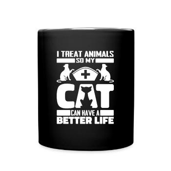 Assistant vétérinaire Assistant vétérinaire chat - Mug uni - noir - Devant
