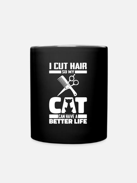 Barber Barbershop Katze - Tasse einfarbig - Schwarz