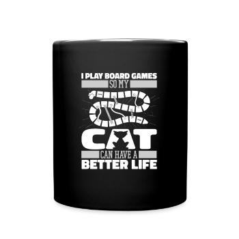 Jeu de société jeu de société chat - Mug uni - noir - Devant
