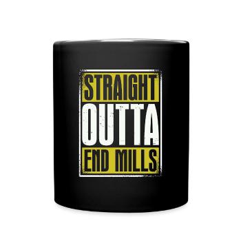 Machiniste Moulins à bout droit Opérateur de tour - Mug uni - noir - Devant