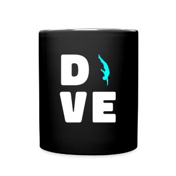 Turmspringen Turmspringer Fun - Tasse einfarbig - Schwarz - Vorne