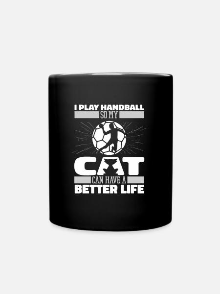 Handball Handball Player Cat - Mug uni - noir