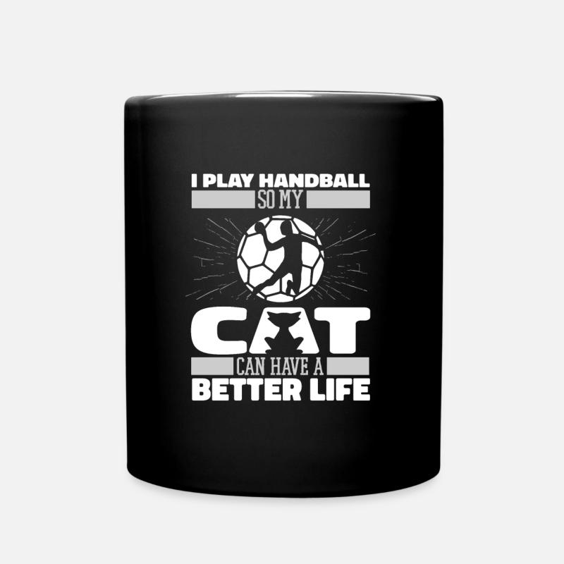 Handball Handball Player Cat - Mug uni - noir