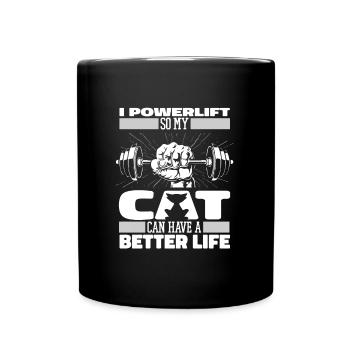 Dynamophilie Powerlifter Cat - Mug uni - noir - Devant